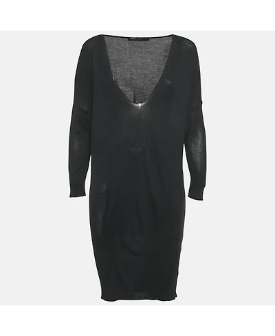 Pre-Owned Balenciaga Women's Black Knit V-Neck Dress