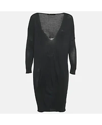 Pre-Owned Balenciaga Women's Black Knit V-Neck Dress