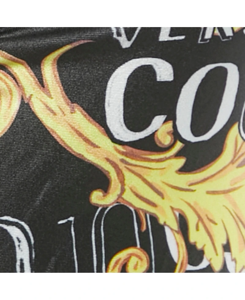 Pre-Owned Versace Women's Jeans Couture Black Printed Jersey Cut- Out Midi Dress