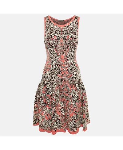 Pre-Owned Alexander Mcqueen Women's Pink Jacquard Knit Mini Dress