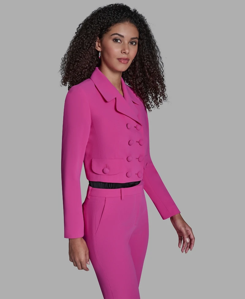 Bcbg Women's Cropped Double Breasted Collared Jacket