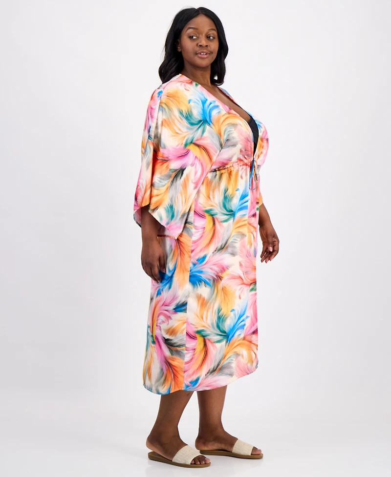 La Blanca Plus Front-Tie Cover-Up Kimono