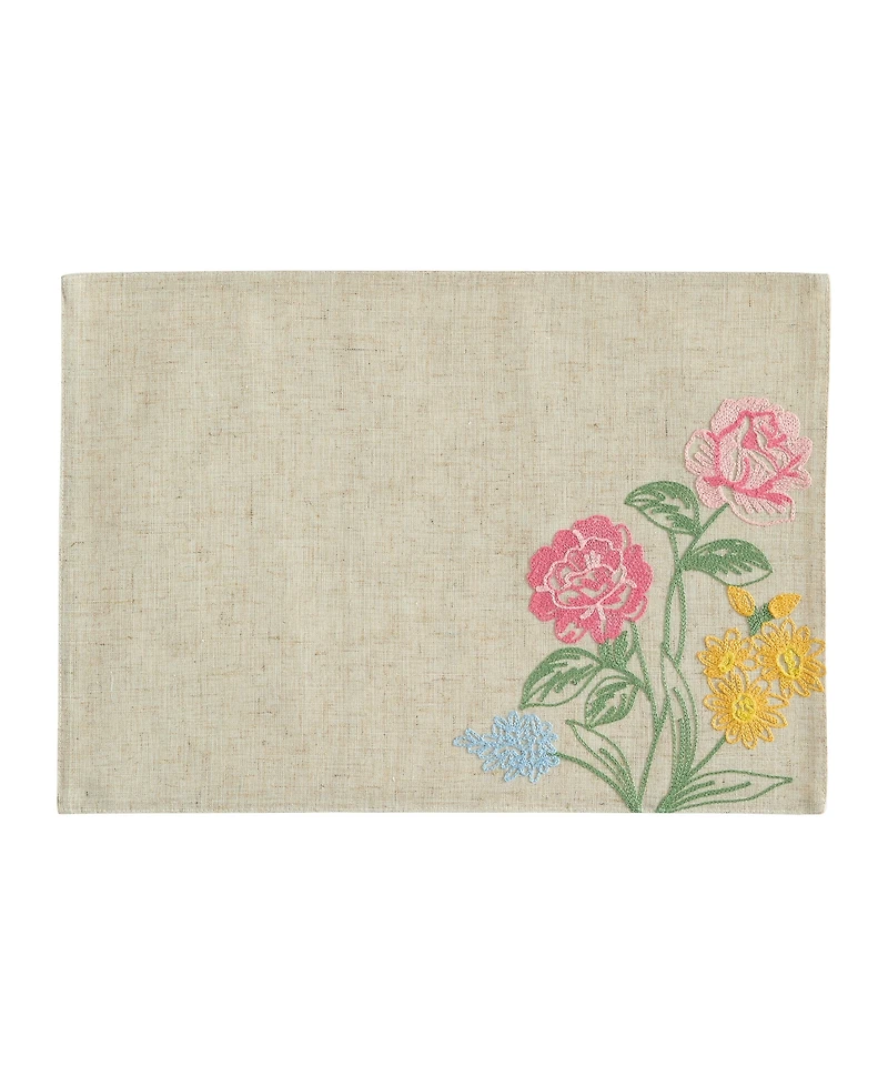 Elrene Embroidered Floral Placemats, Set of 4