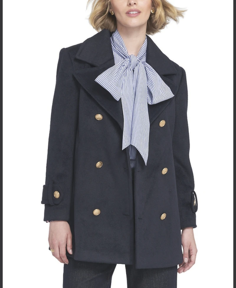 Elle Collection Women's Melton Peacoat Coat