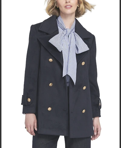 Elle Collection Women's Melton Peacoat Coat