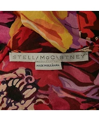 Pre-Owned Stella Mccartney Women's Red Poppy Print Silk Long Sleeve Blouse