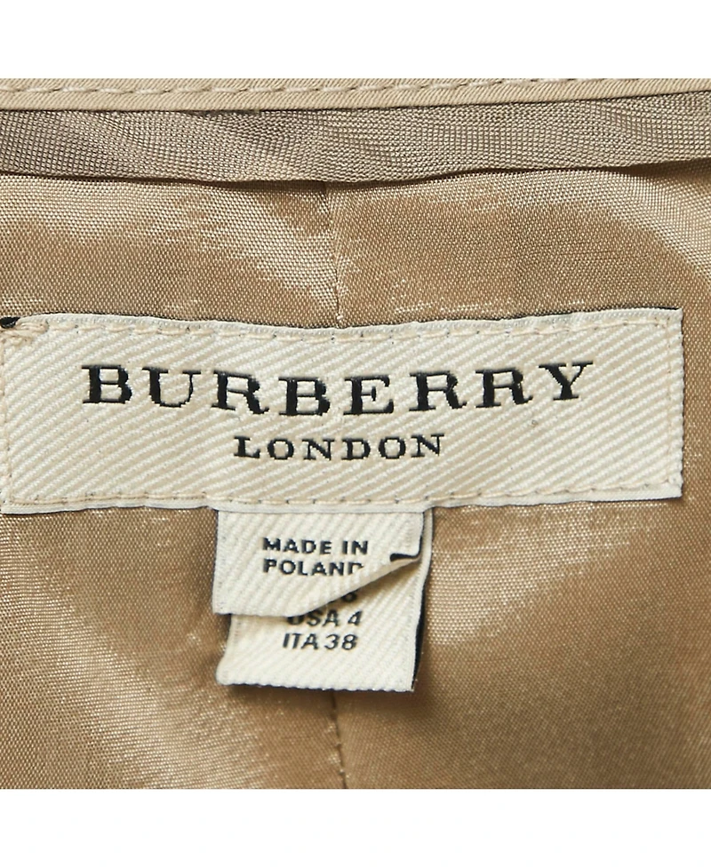 Pre-Owned Burberry Women's London Beige Cotton Belted Sleeveless Mini Dress