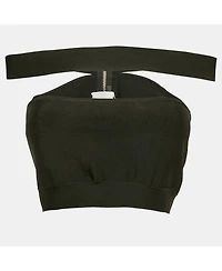 Pre-Owned Balmain Women's Black Jersey Corset Crop Top