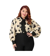 Unique Vintage Plus Long Sleeve Neck Tie Gwen Blouse