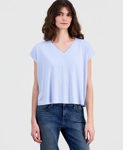 Eileen Fisher Women's Fine Jersey V-Neck Square Top