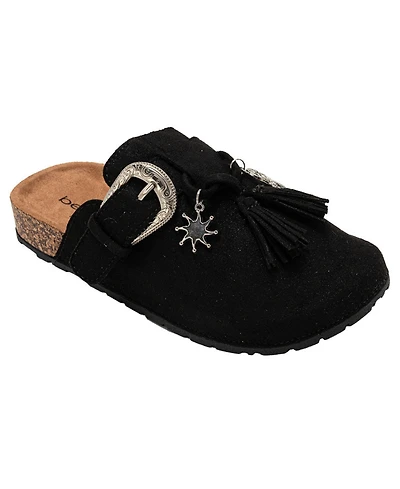 Bebe Girls' 1-13 Western Buckle Details Slip-On Mules