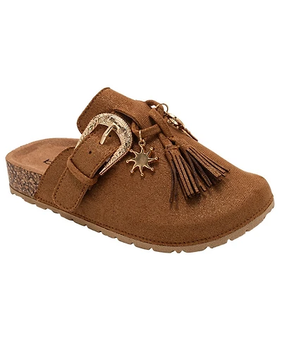 Bebe Girls' 1-13 Western Buckle Details Slip-On Mules