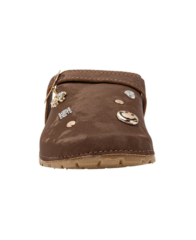 Bebe Girls' 1-13 Ornaments and Buckled Details Slip-On Footbed Clogs