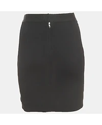 Pre-Owned Dolce & Gabbana Women's Black Ruched Crepe Double Zip Mini Skirt