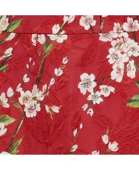 Pre-Owned Dolce & Gabbana Women's Red Floral Print Cotton Silk Mini Skirt