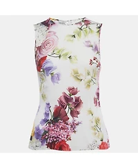 Pre-Owned Dolce & Gabbana Women's Floral Print Silk Sleeveless Top