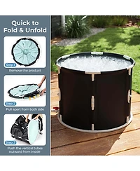 Costway Foldable Ice Bath Tub with Plunge Pool for Recovery Cold Water Therapy Training