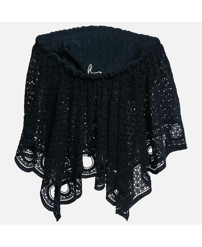 Pre-Owned Chloe Women's Navy Blue Lace Asymmetric Strapless Top