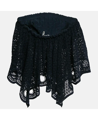 Pre-Owned Chloe Women's Navy Blue Lace Asymmetric Strapless Top