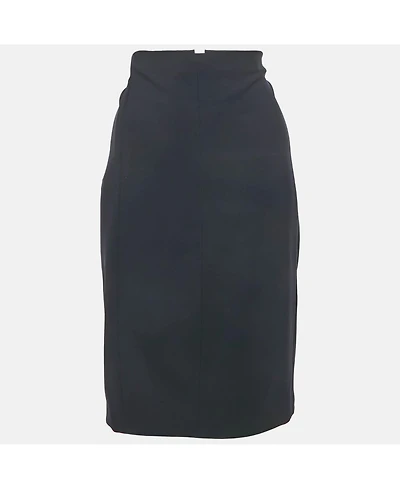 Pre-Owned Versace Women's Navy Blue Knit Knee Length Skirt