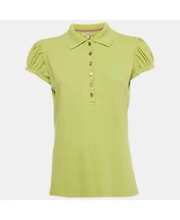 Pre-Owned Burberry Women's Green Pique Polo T-Shirt