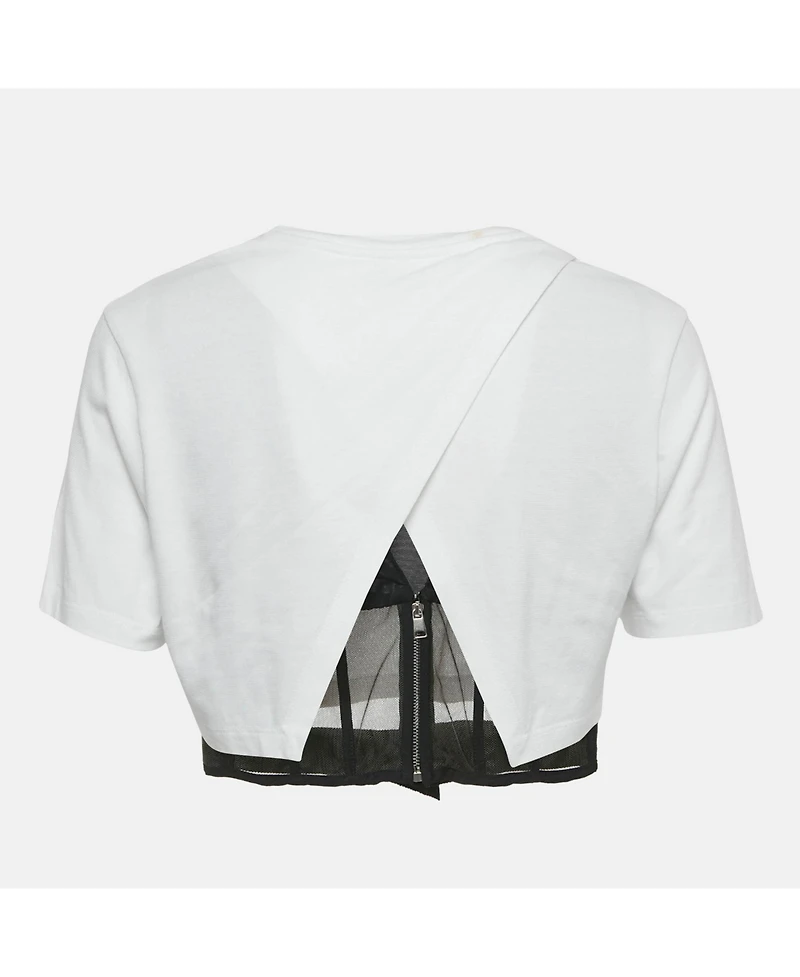 Pre-Owned Alexander Mcqueen Women's Cotton Knit & Black Corset Inset Top