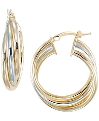 Macy's Two-Tone Interlocking Hoop Earrings