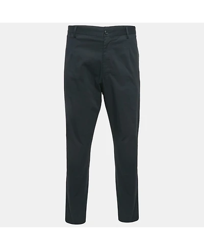 Pre-Owned Dolce & Gabbana Men's Black Cotton Tailored Trousers