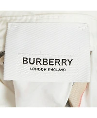 Pre-Owned Burberry Women's White Cotton Nova Stripe Detail Button Back