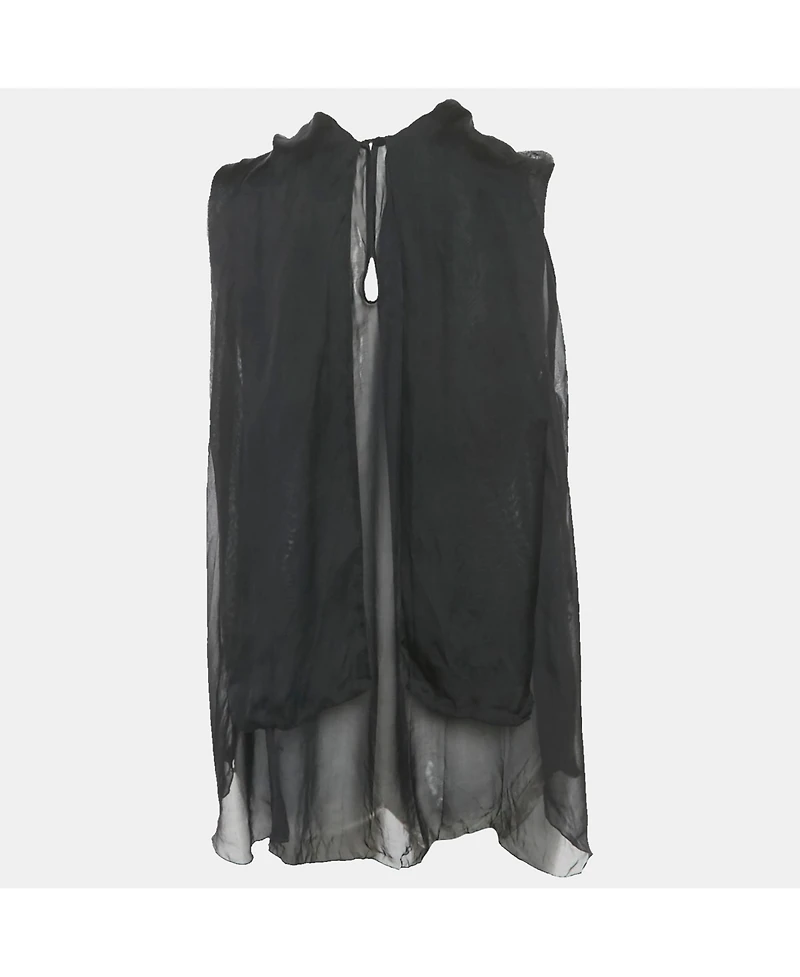 Pre-Owned Dolce & Gabbana Women's D&g Black Crinkled Silk Sleeveless Top