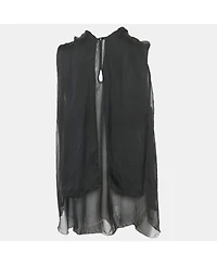 Pre-Owned Dolce & Gabbana Women's D&g Black Crinkled Silk Sleeveless Top