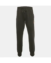 Pre-Owned Dolce & Gabbana Men's Black Crown Embroidered Cotton Jogger Pants