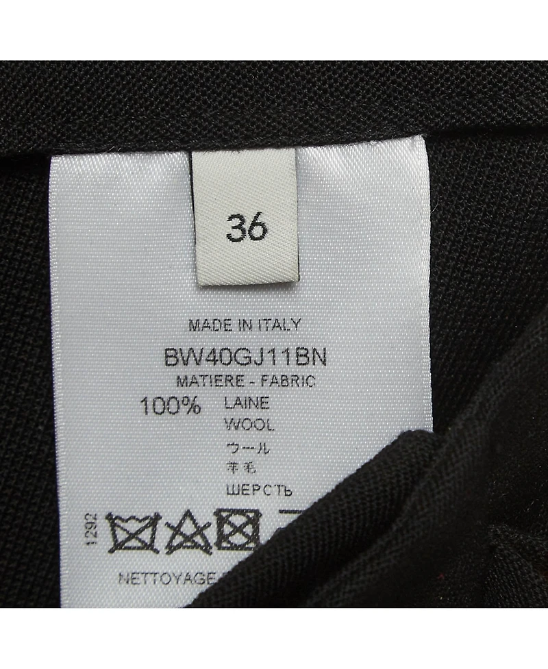 Pre-Owned Givenchy Women's Black Chain Belted Gabardine Asymmetrical Mini Skirt