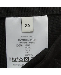 Pre-Owned Givenchy Women's Black Chain Belted Gabardine Asymmetrical Mini Skirt