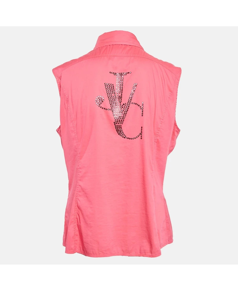 Pre-Owned Versace Women's Jeans Couture Embellished Cotton Blend Sleeveless Top