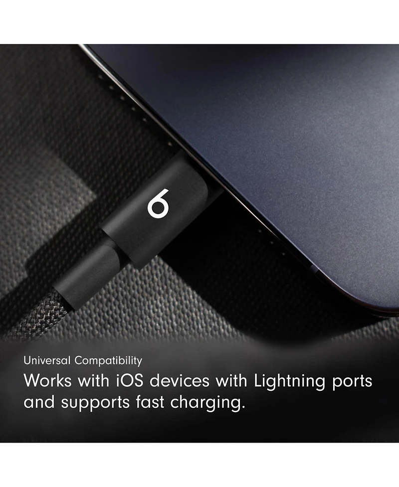 Beats Usb-c to Lightning Woven Short Cable (20 cm) - Bolt Black