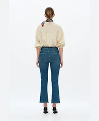 Bayeas Women's High-Rise Cropped Flare Stretch Denim Jeans