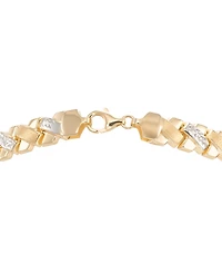Macy's Diamond Cut Bracelet in 18k Two-Tone Gold Over Sterling Silver