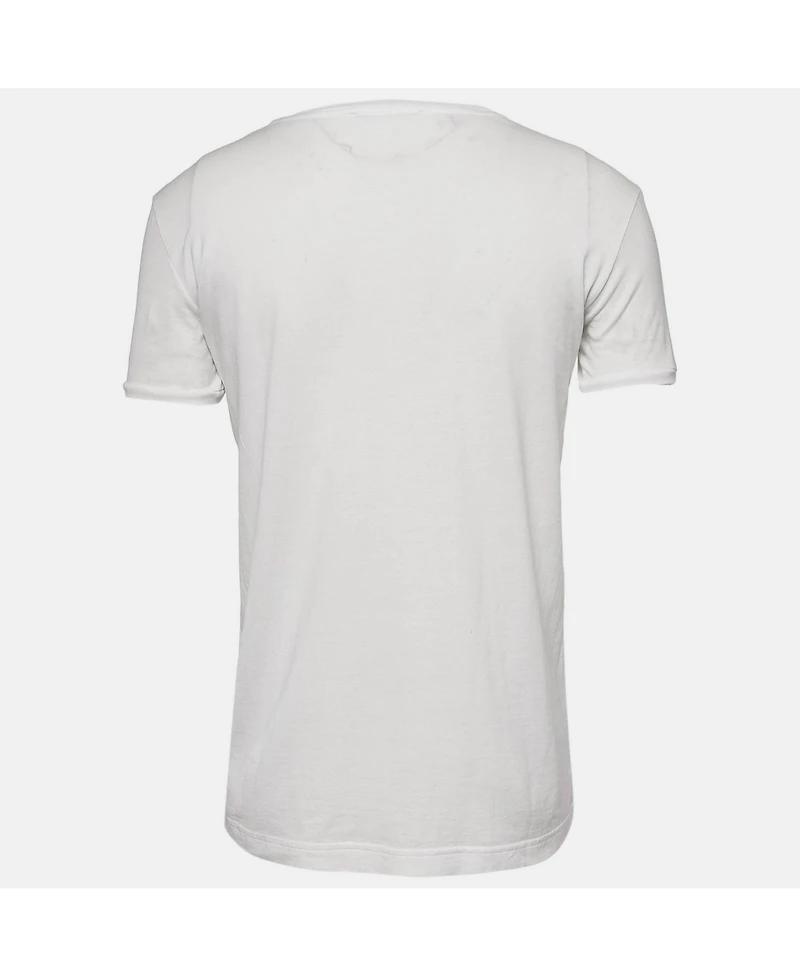 Pre-Owned Dolce & Gabbana Women's Black And Beige Dice Key Printed Silk Short Sleeve Top