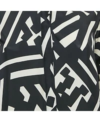 Pre-Owned Burberry Women's London Black Printed Silk Button Front Shirt