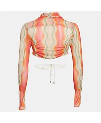 Pre-Owned Jacquemus Women's Multicolor Mesh Le Raphia La Chemise Abaca Crop Top