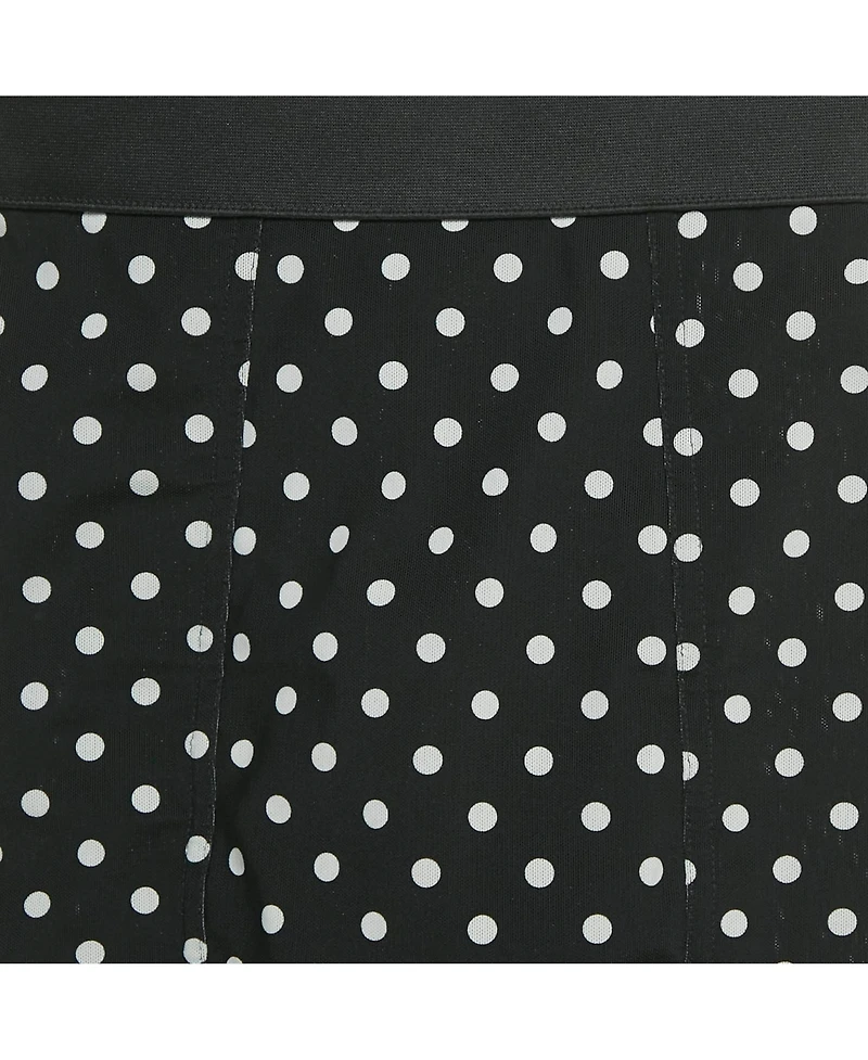 Pre-Owned Dolce & Gabbana Women's Black Polka Dot Print Mesh Midi Skirt