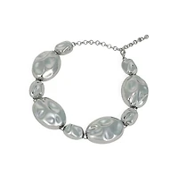 Women's The Chunky Dented-Pierre Collar Necklace - Chrome Silver