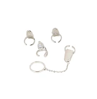 Women's The Athena Nail Rings - Metallic Silver (Set Of 4)