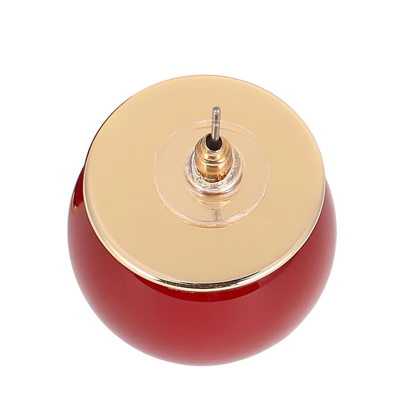Women's The Chunky-Jacqueline Stud Earrings - Cherry Red & California Gold
