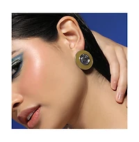 Women's The Enamel-Coin Stud Earrings - Metallic Silver