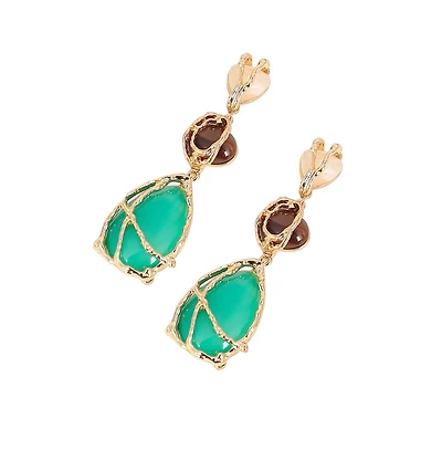 Women's The Veined-Teardrop Drop Earrings - California Gold
