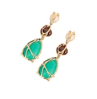 Women's The Veined-Teardrop Drop Earrings - California Gold