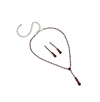 Sohi Women's The Dainty-Bling Jewellery Set - Ruby Pink