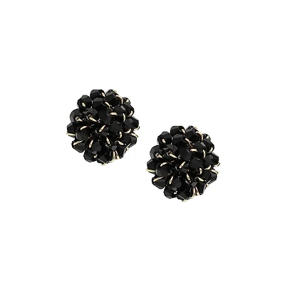 Sohi Women's Gold Dahlia Stud Earrings